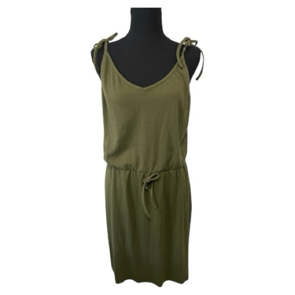Source Unknown Olive Green Dress with Tie Straps